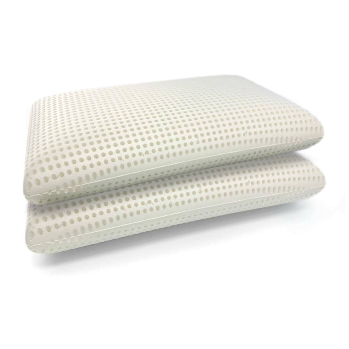 Set di 4 guanciali Kendall, Cuscino per letto, Poggiatesta imbottito, Cuscinetto per camera da letto, Made in Italy, 71x41 h15 cm, Bianco