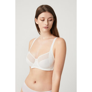 Reggiseno bianco senza ferretto con coppe C, D ed E