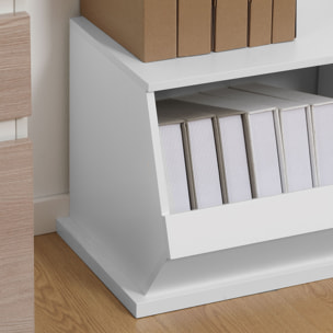 Meuble de rangement 2 casiers - dim. 90L x 36l x 35H cm - MDF blanc