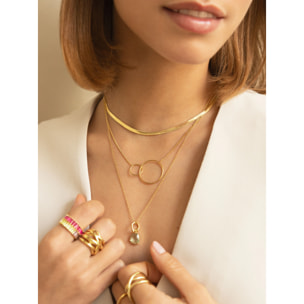 Collana placcata Oro Argento acquamarina Birthstone