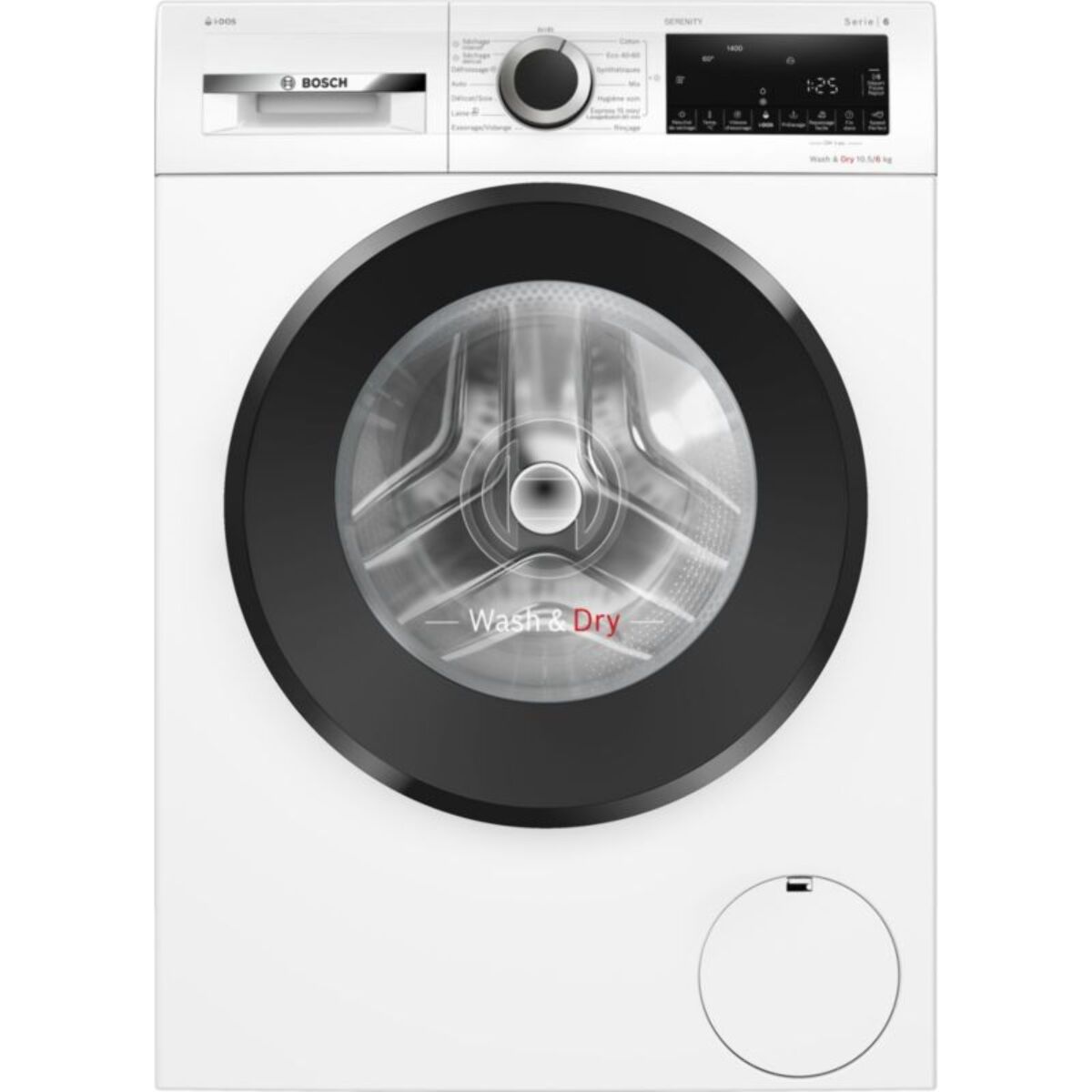 Lave linge séchant hublot BOSCH WNG254ASFR - 10,5/6 kg - 1400 tr/min - Classe D - Moteur induction - Dosage automatique - Série 6