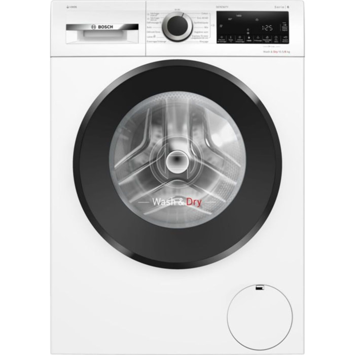 Lave linge séchant hublot BOSCH WNG254ASFR - 10,5/6 kg - 1400 tr/min - Classe D - Moteur induction - Dosage automatique - Série 6