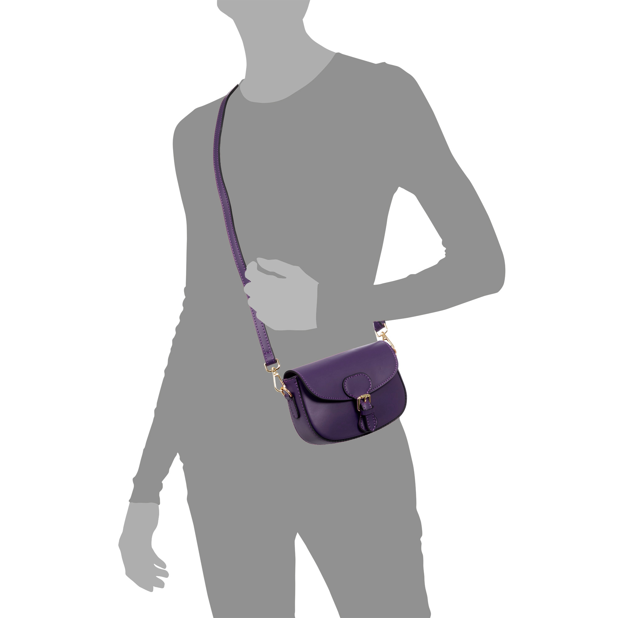 Annone borsa a tracolla donna. Pelle autentica finitura Ruga