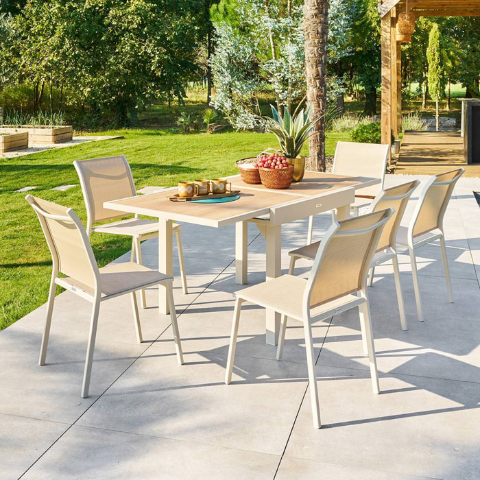 Table de jardin 8 places Piazza extensible argile