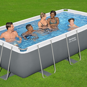 Bestway Piscine hors sol tubulaire rectangulaire Bestway Steel Pro Max 404 x 201 x 100 cm gris