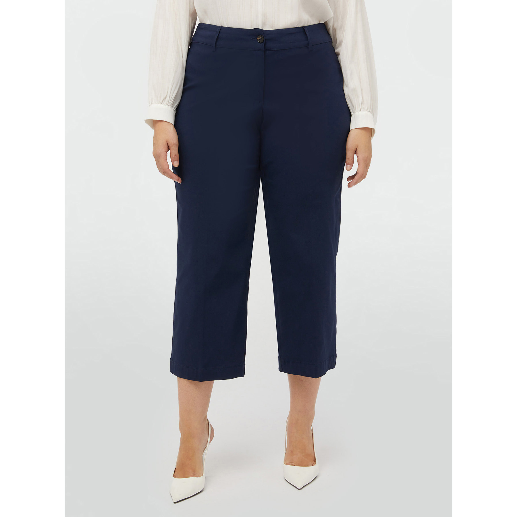 Fiorella Rubino - Pantalones cropped de viscosa LENZING™ ECOVERO™ - Azul