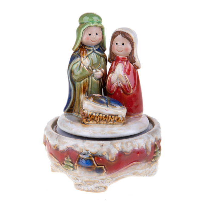 Natività con Carillon - Pezzi 1 - Colore Multicolore - 14,5x20Hx14,5cm - Bianchi Dino