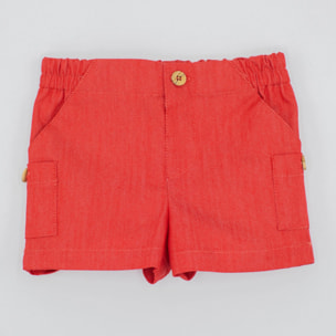 BERMUDA SARGA ELÁSTICA ROJA