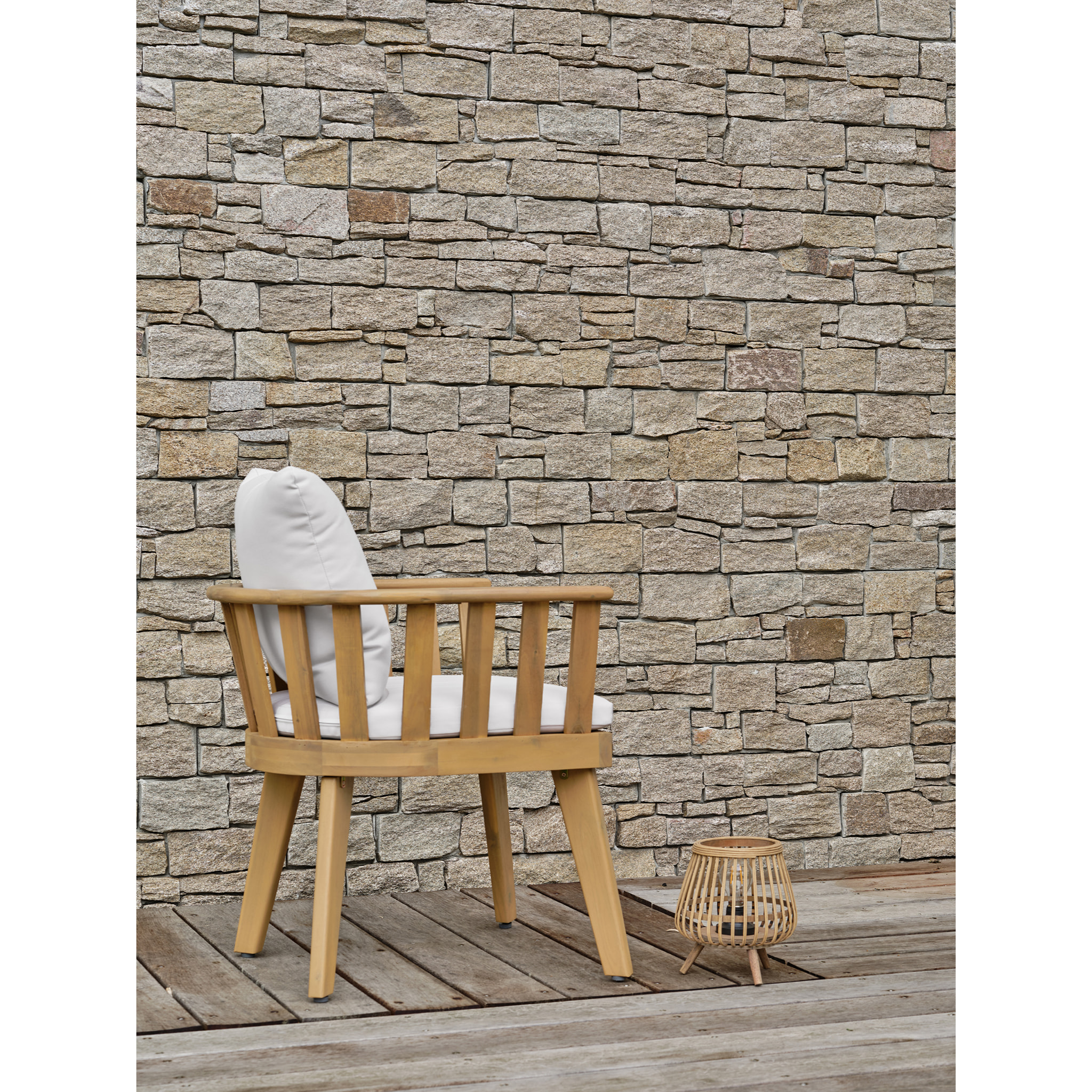 LISO - Lot de 2 fauteuils de jardin avec coussins - Acacia