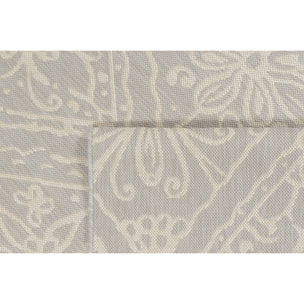 Samba - tapis intérieur extérieur motif floral, gris