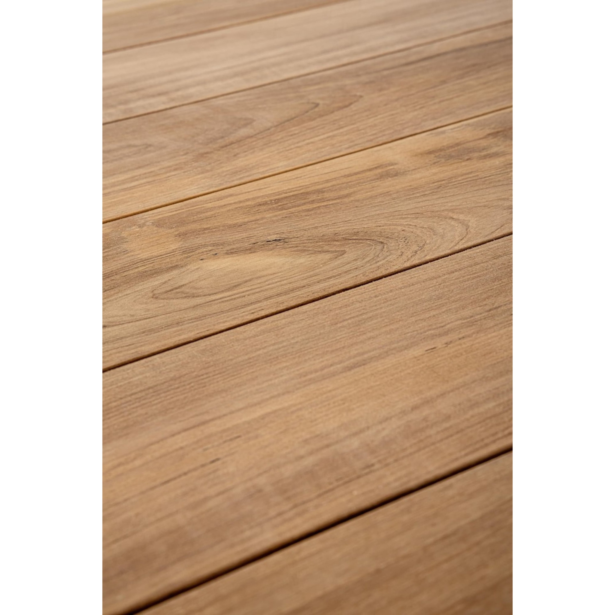 Tavolo da giardino CAMERON con piano in teak e struttura in alluminio bianco, 180×90 cm