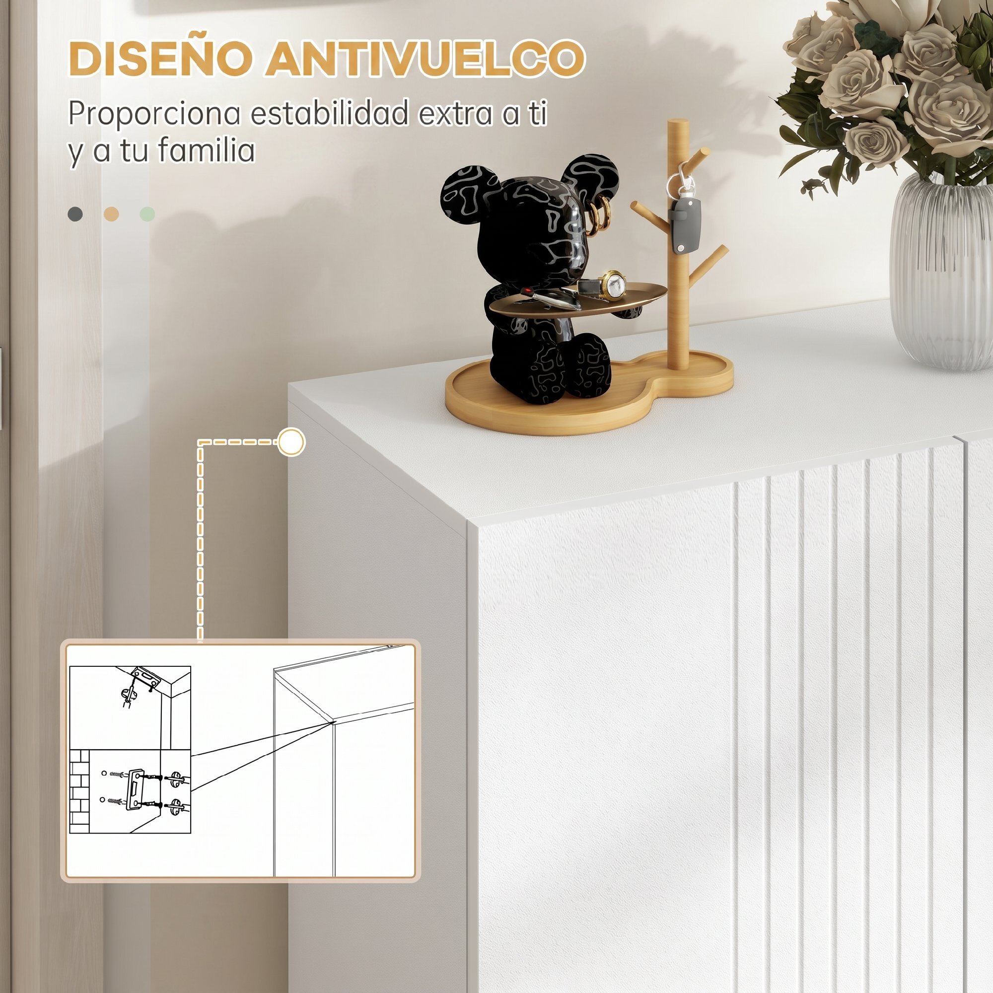 Mueble Zapatero de 5 Niveles, Armario para Zapatos con Puertas de Cierre Suave, Estantes Ajustables, para 15-20 Pares de Zapatos, Zapatero para Pasillo Recibidor, 72x31,5x95 cm, Blanco