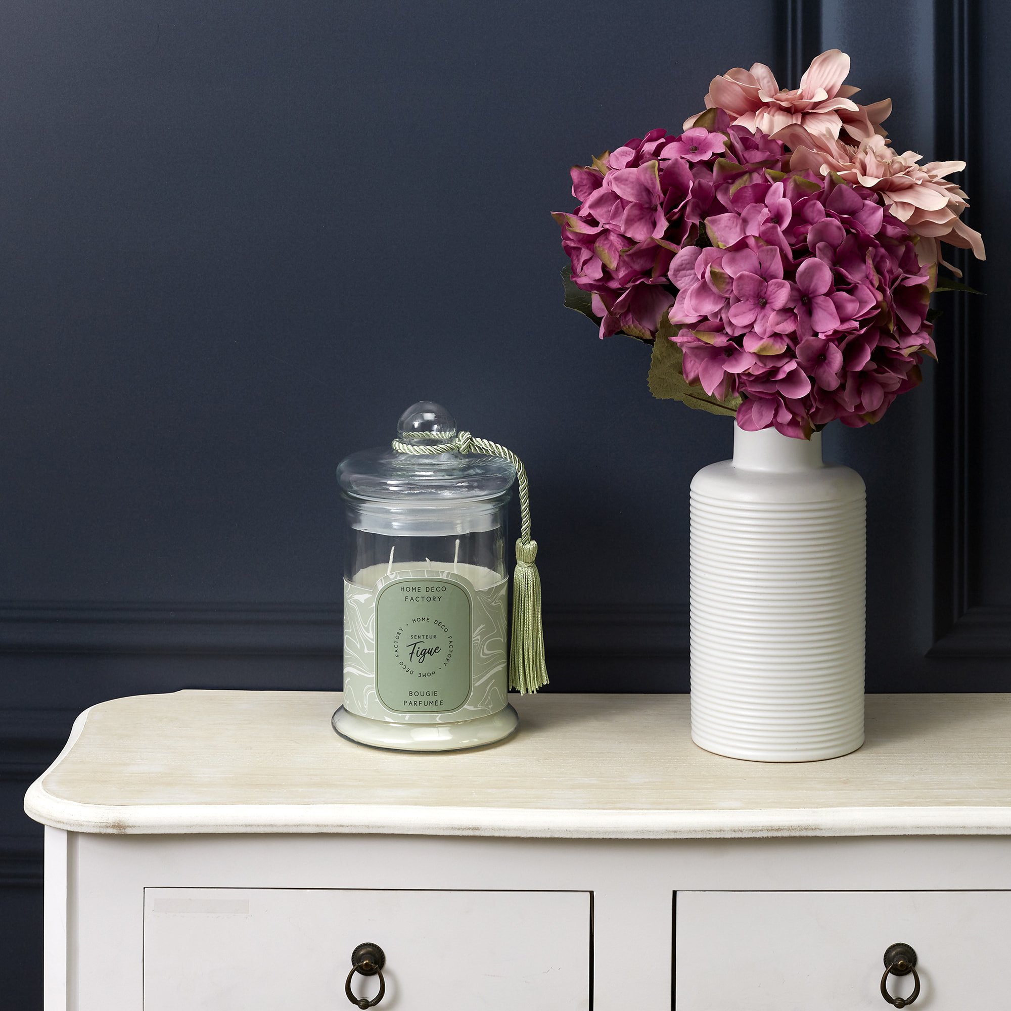 Bougie Parfumee Bonbonniere Verte H23.5cm