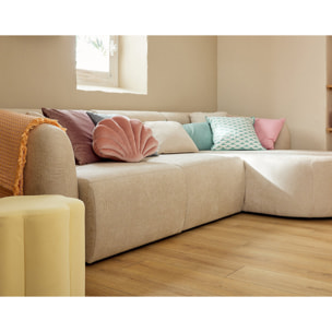 Ikare - module d'assise méridienne droit - en tissu - Beige