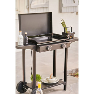 Plancha électrique FORGE ADOUR ACIER BASE 60A noir 2 brûleurs à poser, 57.5x37.9 cm