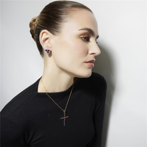 Collar con Circonita Multicolor acabado oro 18k