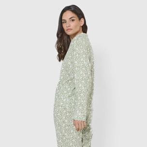 Pigiama camicia telma in cotone verde