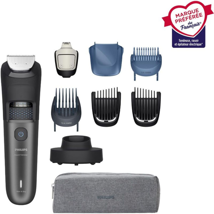 Tondeuse barbe PHILIPS BT7665/15 Series 7000, molette réglable, 40 hauteurs de coupe, précision 0,2 mm, autonomie 120 mn