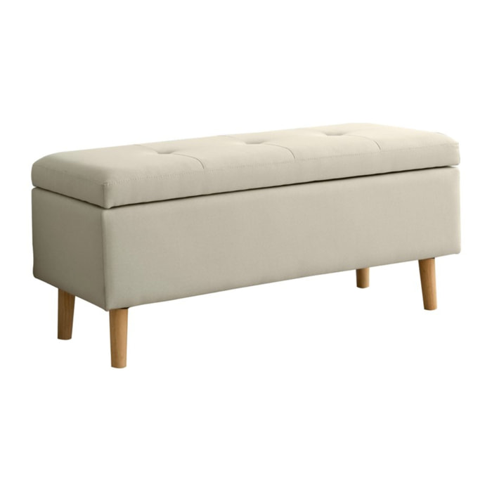 Banc Ivis -marcos en contreplaqué, mousse et rembourrage-couleur beige 106 x 46 x 43 cm