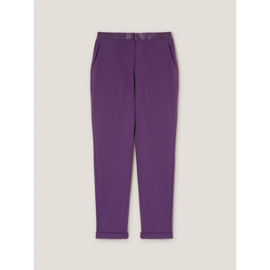 Motivi - Pantalones New York con aplicaciones de raso - Violeta