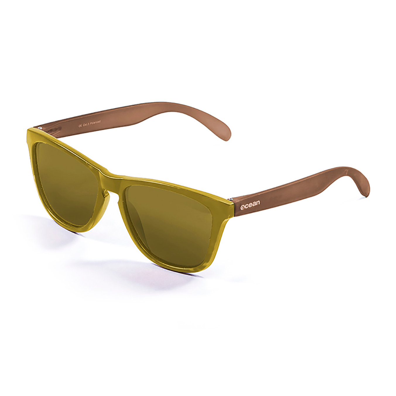 Gafas de sol OCEAN SEA - Frente amarillo mate y patillas marrón con revo amarillo