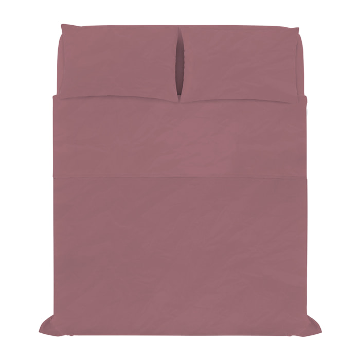 COMPLETO LETTO WATER WASHED, 100% Microfibra, No Stiro - ROSSO CORALLO