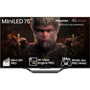 TV QLED HISENSE MiniLED 75U7NQ 2024