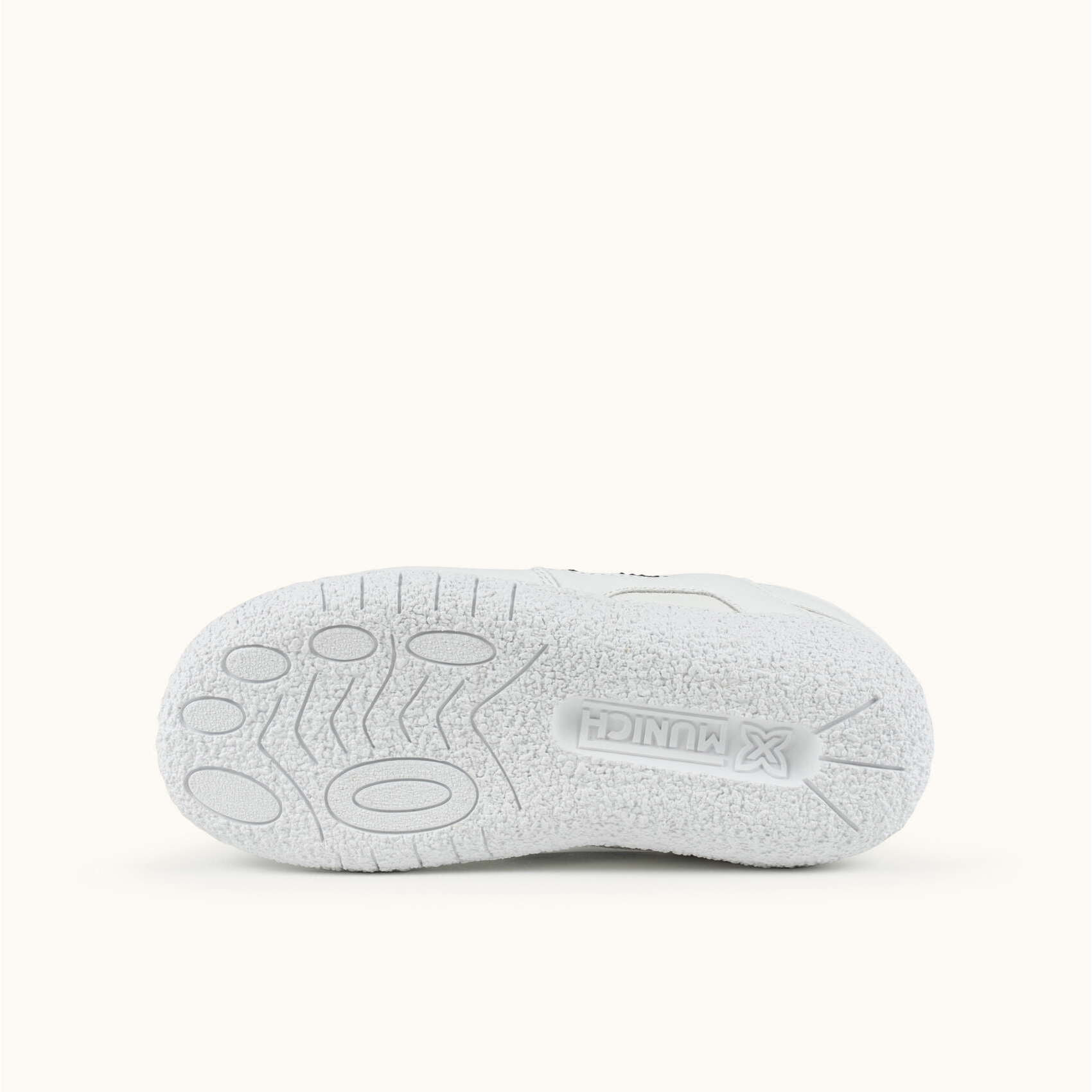 Zapatilla de infantil en Piel Blanca con Cierre de Velcros y Detalles Flúor - MUNICH MINI GOAL VCO 1630