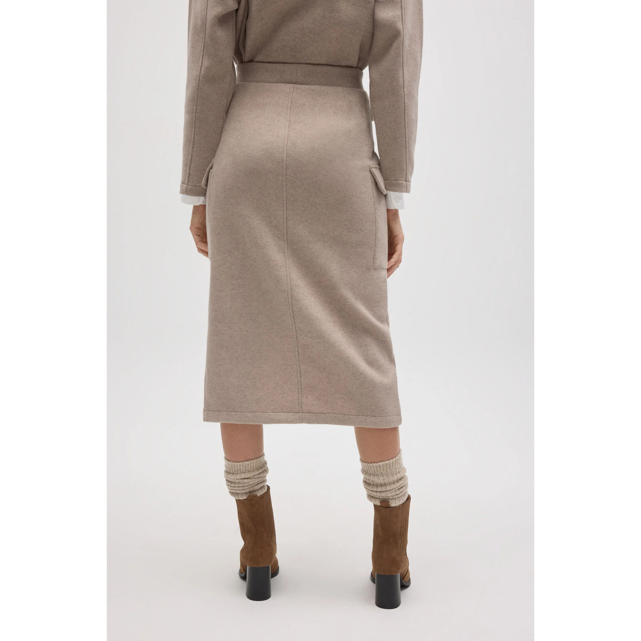 Gonna midi in stile cargo marrone caldo