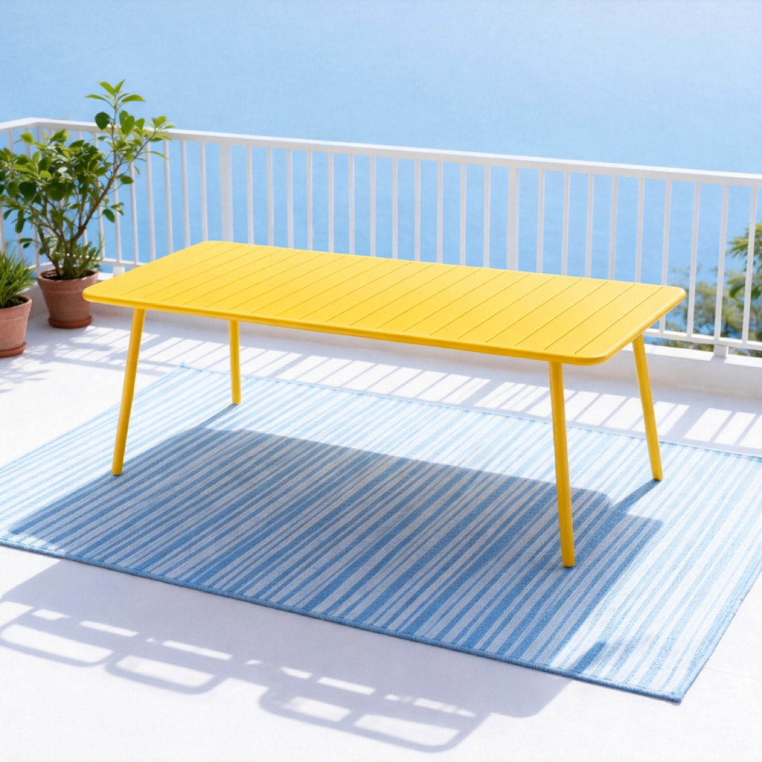 Table de jardin 10-12 places 234cm jaune EVORA