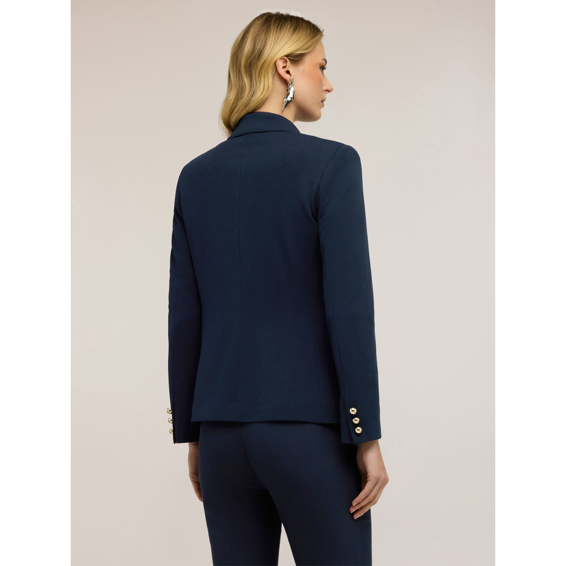 Motivi - Blazer monopetto con fodera interna a righe - Blu