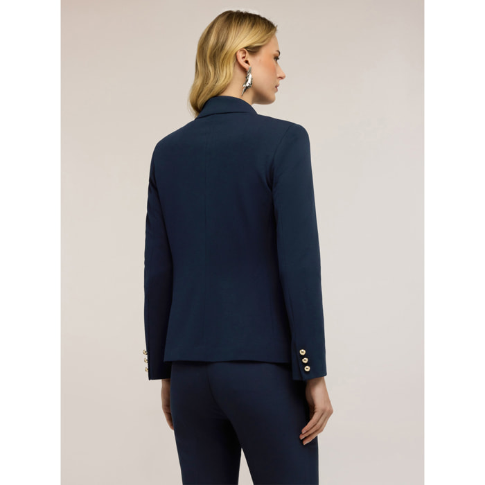 Motivi - Blazer monopetto con fodera interna a righe - Blu