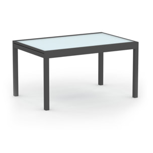 Table de jardin extensible 135-270cm verre trempé