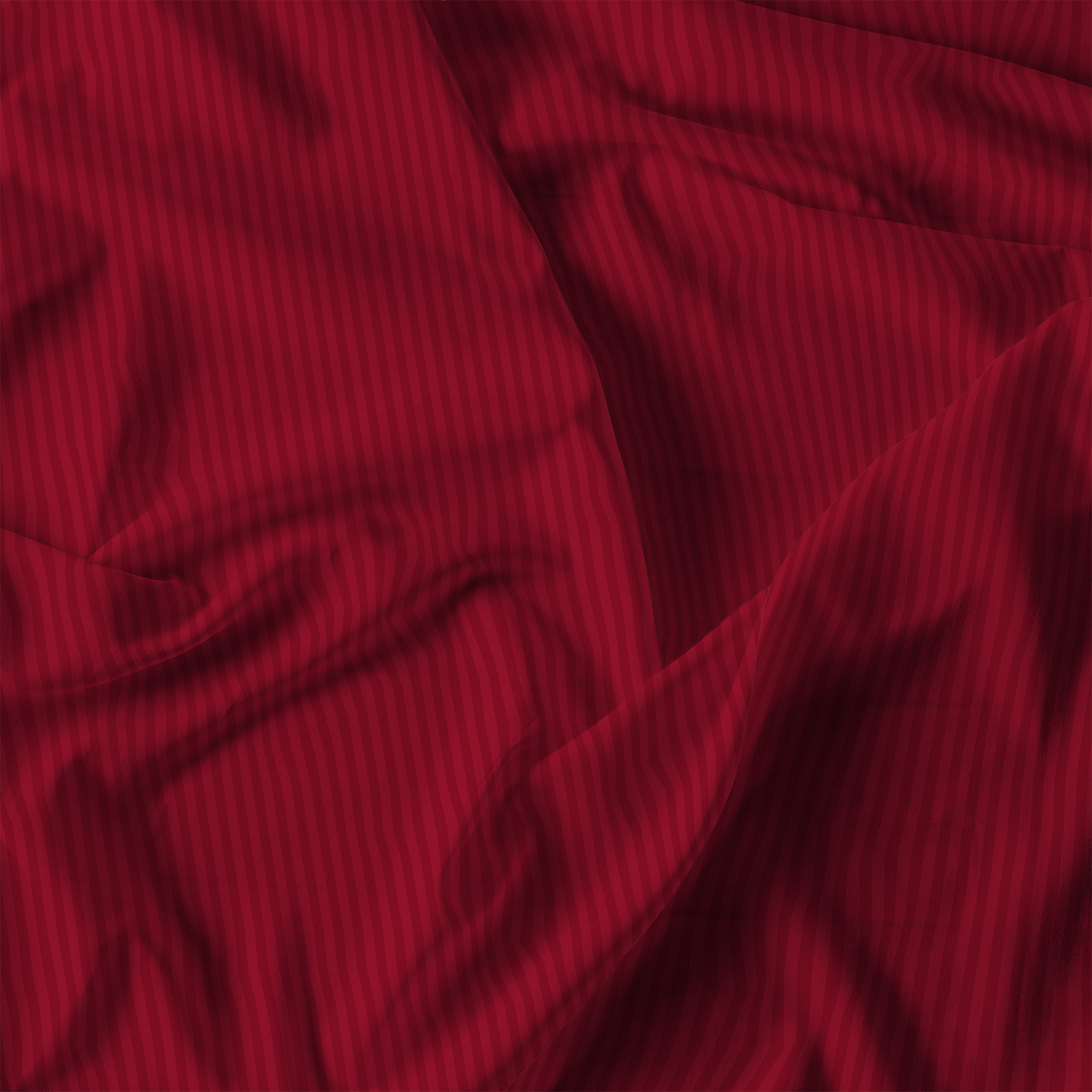 COMPLETO LETTO SATIN STRIPES, 100% Raso di Poliestere, Tinta Unita, Made in Italy - BORDEAUX