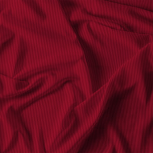COMPLETO LETTO SATIN STRIPES, 100% Raso di Poliestere, Tinta Unita, Made in Italy - BORDEAUX