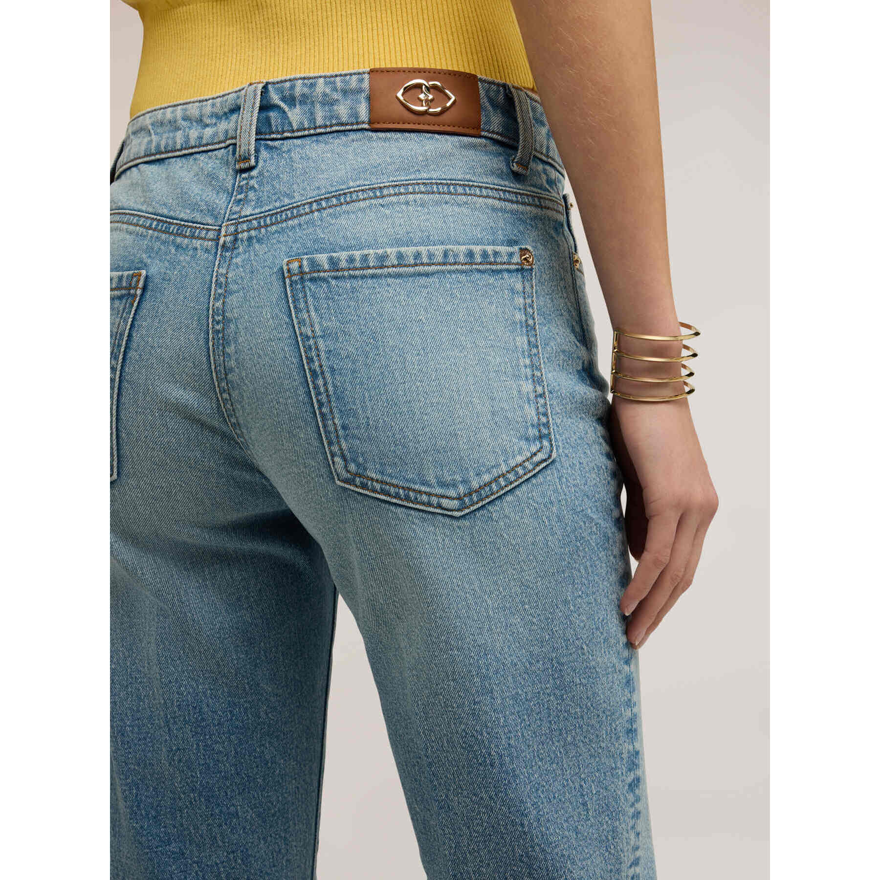 Motivi - Jeans regular fit con piega stirata - Azzurro