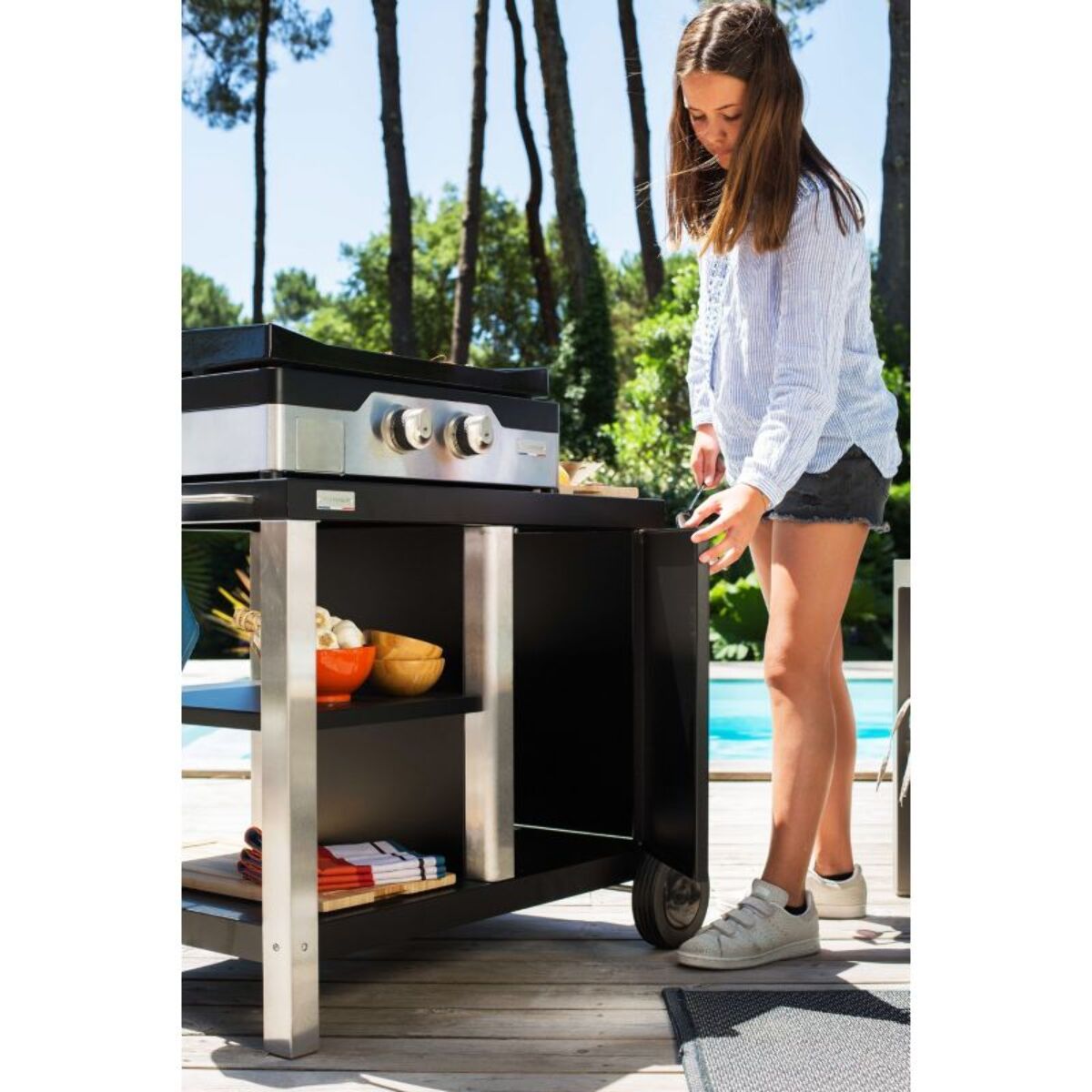 Plancha gaz LE MARQUIER Signature Allure 260 Duo 2 brûleurs à poser, 60x40 cm