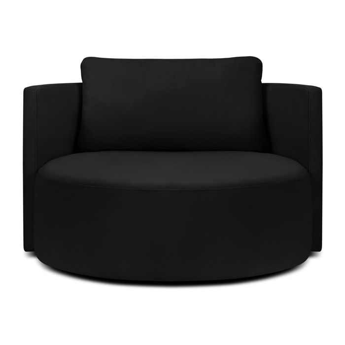 Fauteuil pivotant "Adam" en velours noir