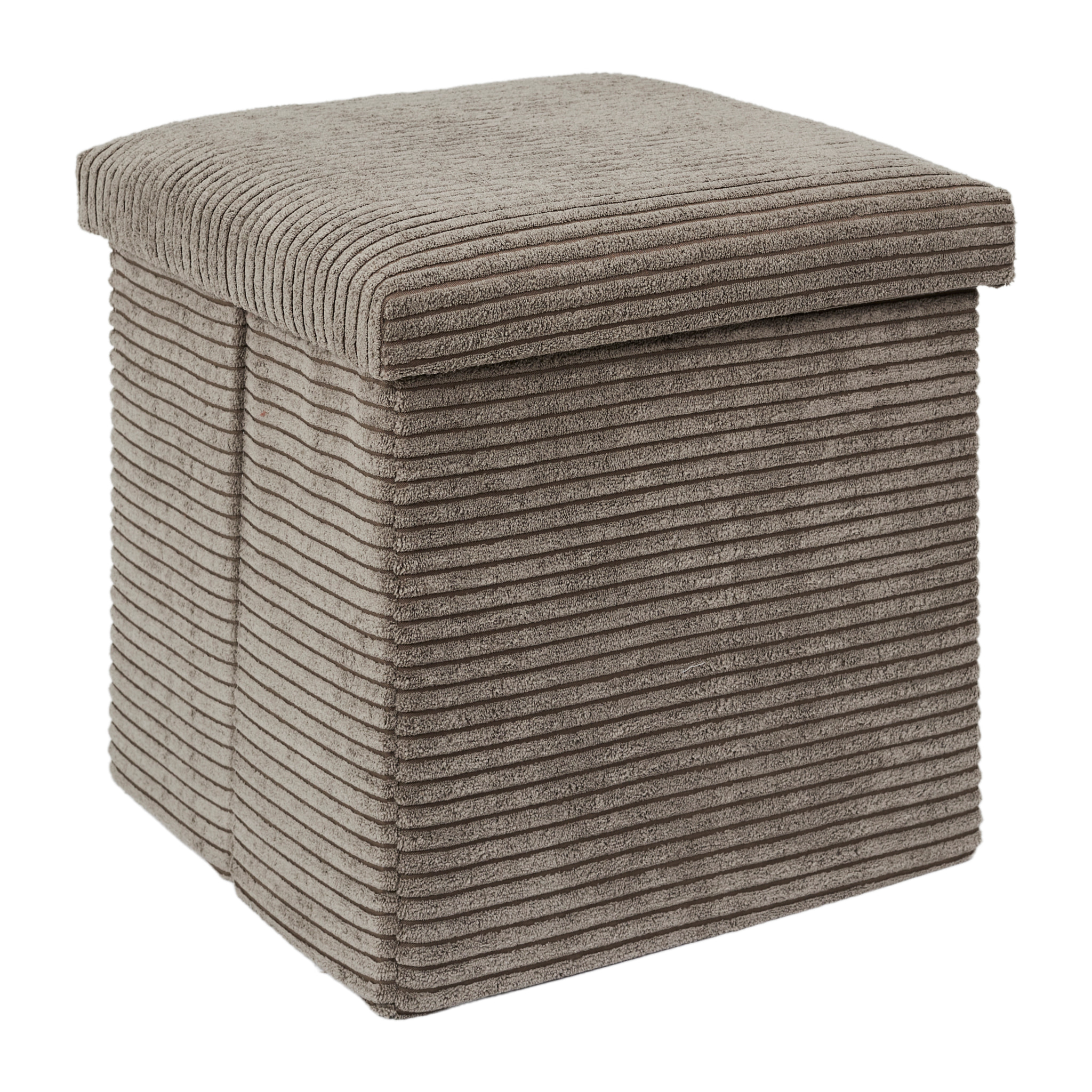 Coffre Pouf Pliable Cotele Scott Taupe