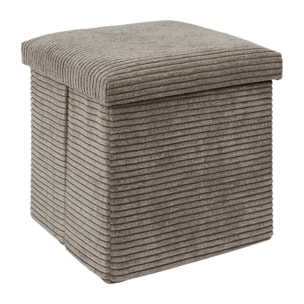 Coffre Pouf Pliable Cotele Scott Taupe
