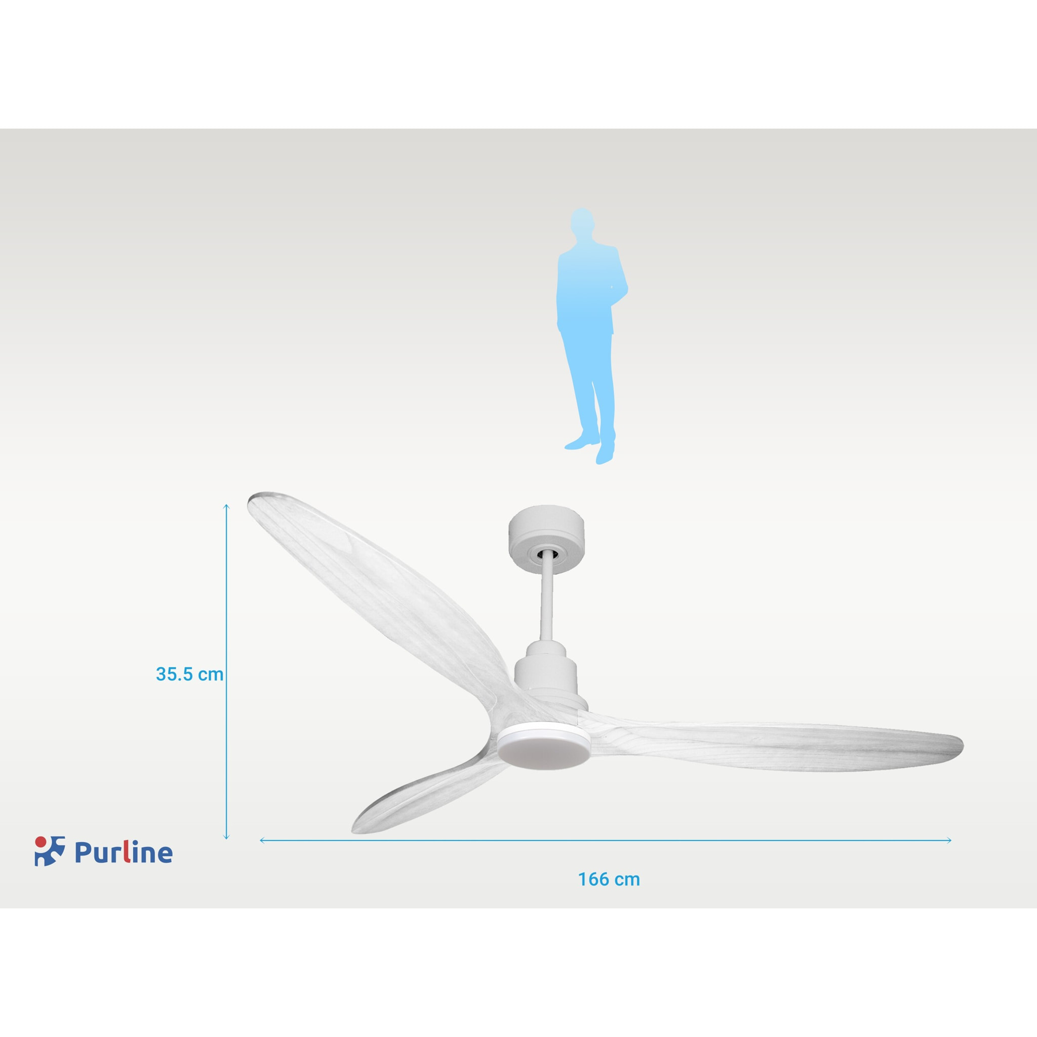 Ventilador de techo Modo Invierno/Verano Termostato Dimable Wifi Motor DC Techos Inclinados Mando a Distancia Luz tres tonos Hypersilence Memoria Vendible Shopify (AUTOMATICO) SalD166C04LED64463 PURLINE