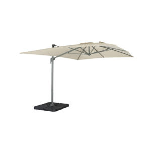 Parasol déporté rectangulaire 3x4m – Antibes – écru – parasol déporté. inclinable. rabattable et rotatif à 360°
