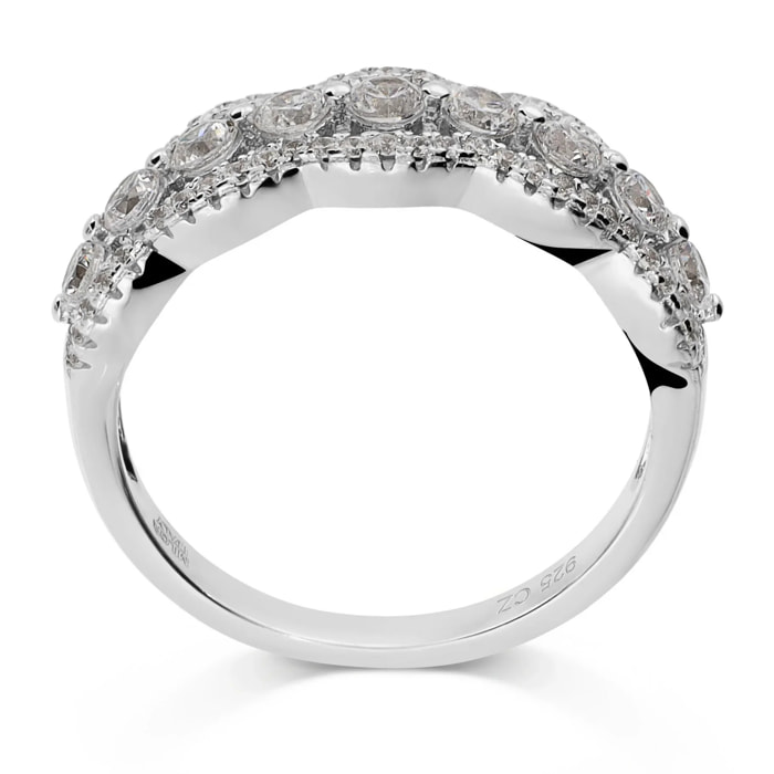 Anello Riviera in Argento 925 Design Sinuoso