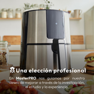 Freidora de aire rocket sin aceite de 3,6l y 1500w con pantalla led táctil y temperatura regulable masterpro