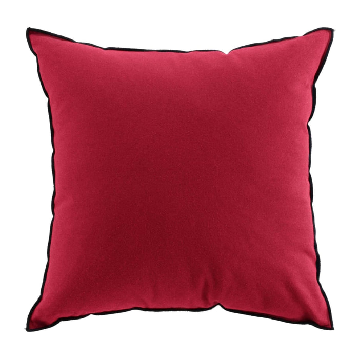 Coussin avec surjet en coton recyclé - Bordeaux
