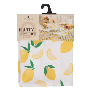 Nappe Fruity 240x140cm jaune imprimé citrons