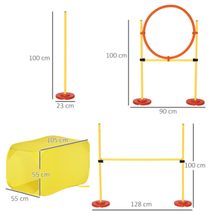 Pack Entrenamiento Perros de ABS PE con Salto y TunelAmarillo