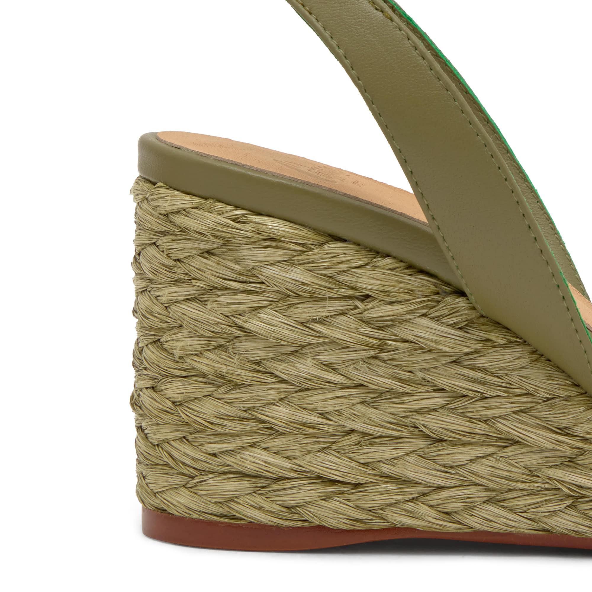 Sandalia destalonada Barby trenzada en rafia natural