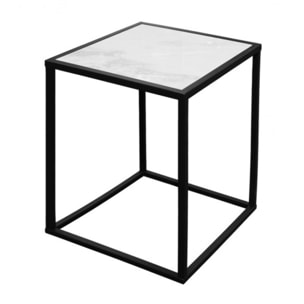 Set de 2 tables en métal et plateaux céramiques réversibles - LIVORNO
