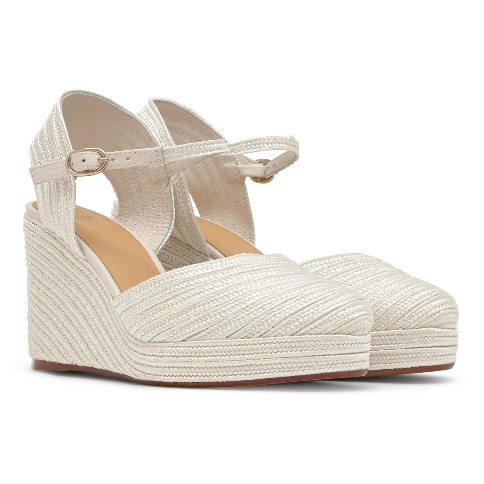Alpargatas de cuña de mujer Carolyn trenzada con cierre de pulsera